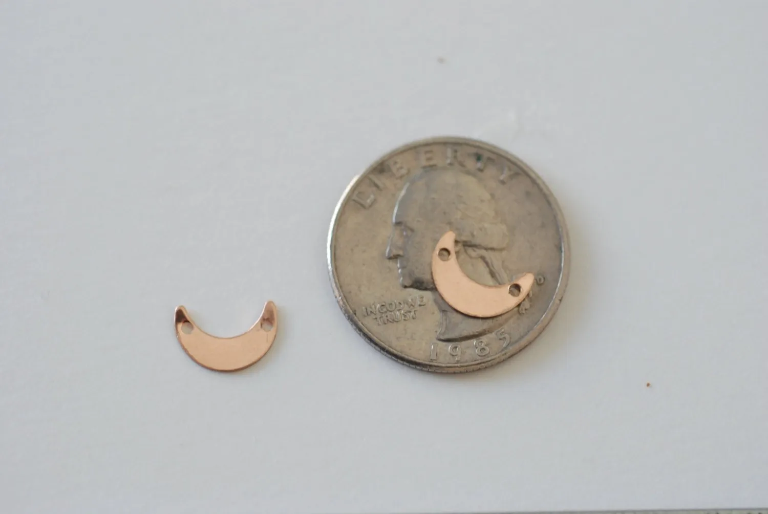 14k Gold Wholesale Filled Crescent Blank Charm, Gold Crescent Moon Blanks, Gold Filled Crescent Moon Connector Link Charms