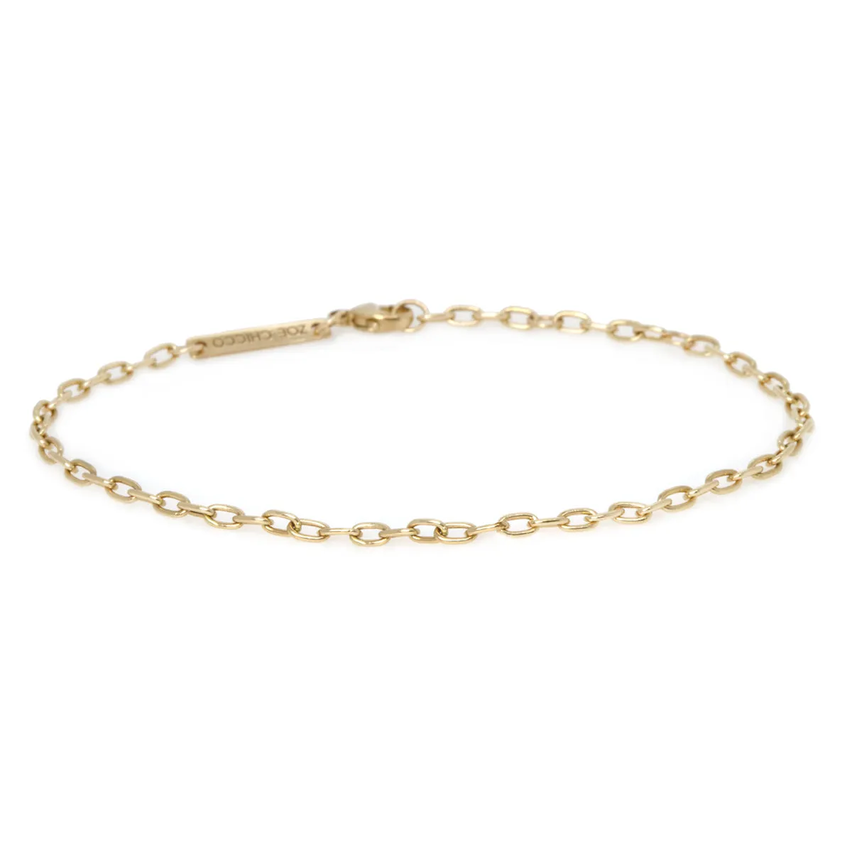 14k Small Square Oval Link Chain Bracelet