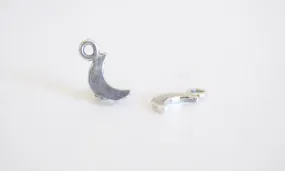 2 pcs Wholesale Sterling Silver Crescent Moon Charms, Silver Half Moon, Glossy moon, Sterling Silver Tiny Moon Charm, Vermeil Gold Charms