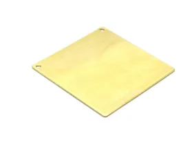 5 Raw Brass Square Blanks 2 Holes   (40x40x0.80 Mm)   D0278--C102