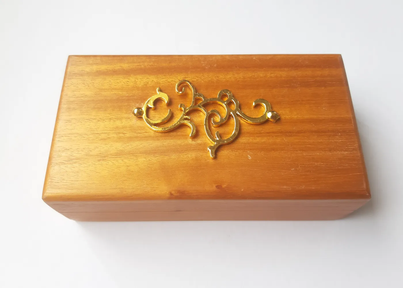 Abstract Scroll Mahogany Box