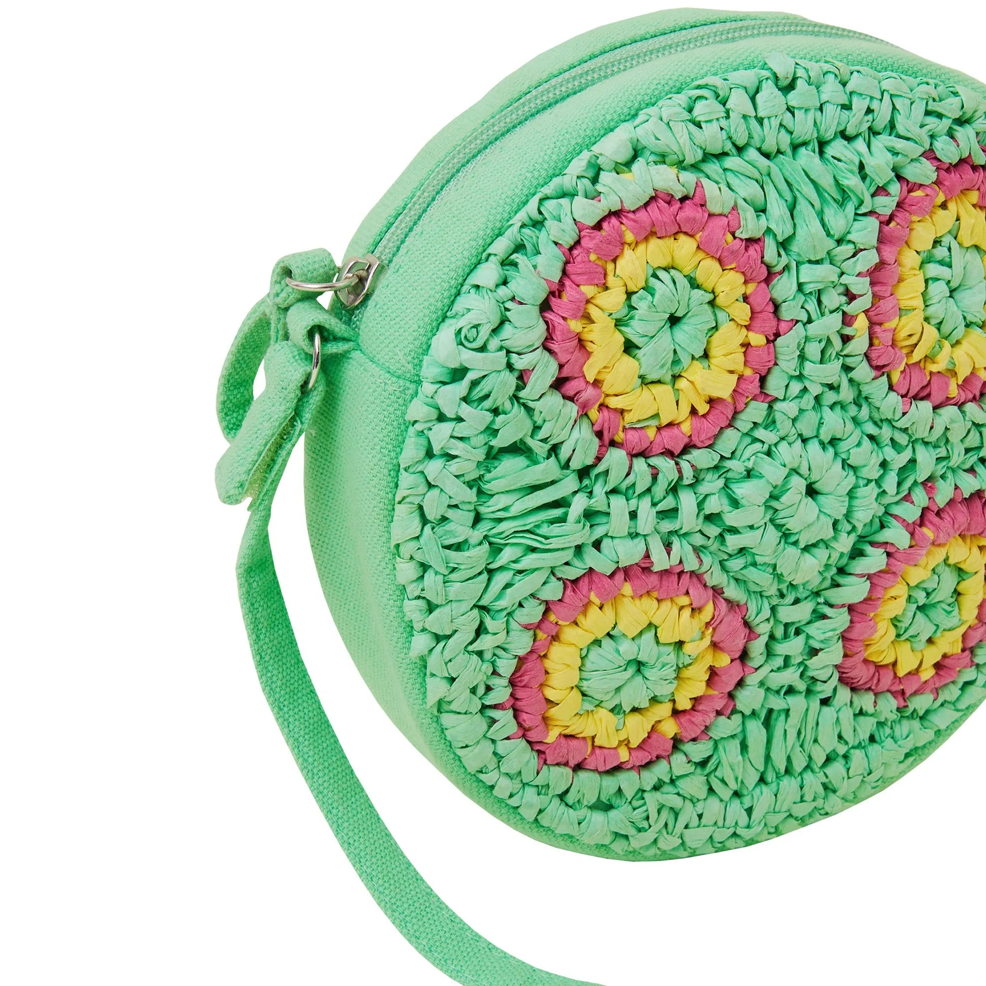 Accessorize London Green Crochet Round Sling Bag