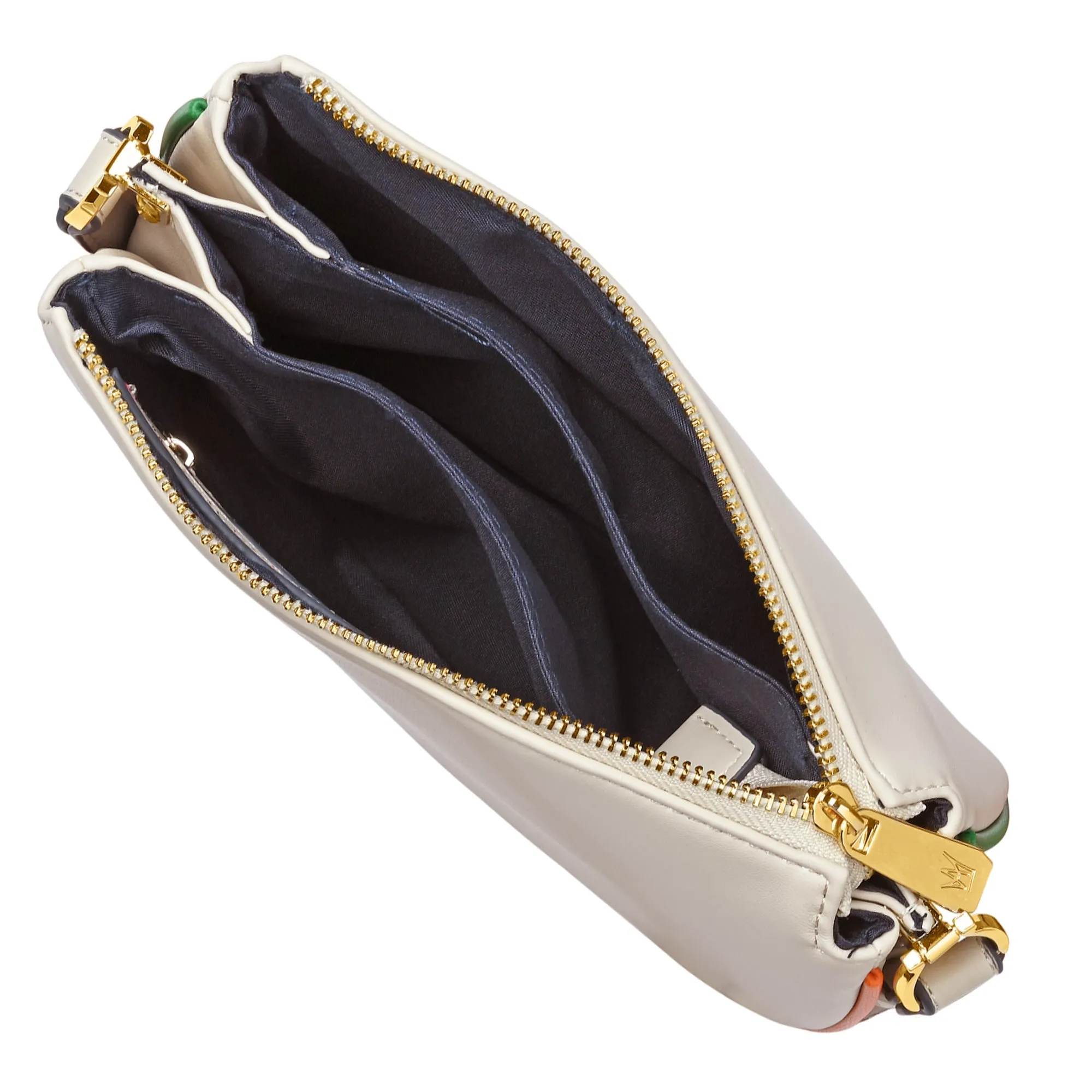 Accessorize London Women's Cream Colour Piping Sling Bag