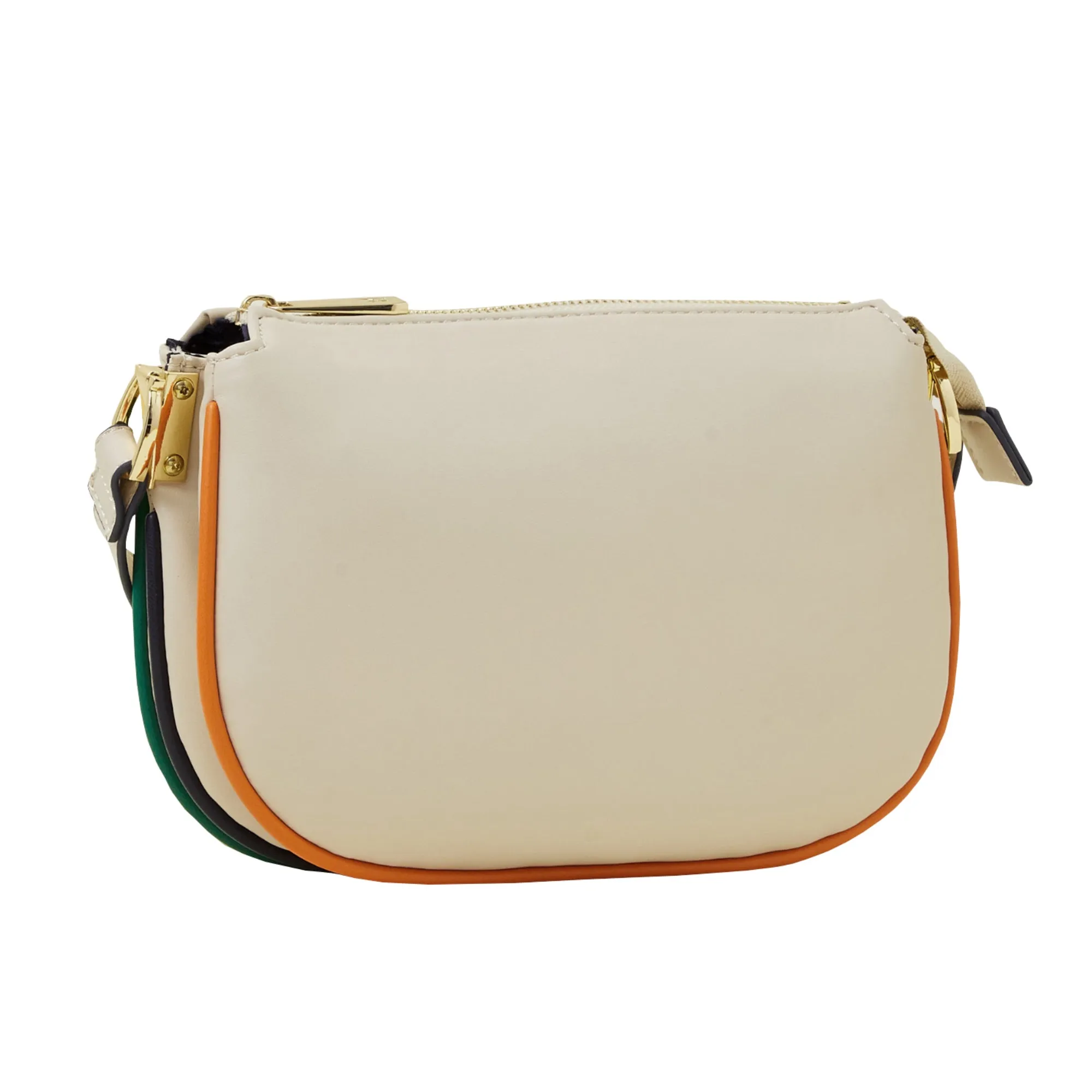 Accessorize London Women's Cream Colour Piping Sling Bag