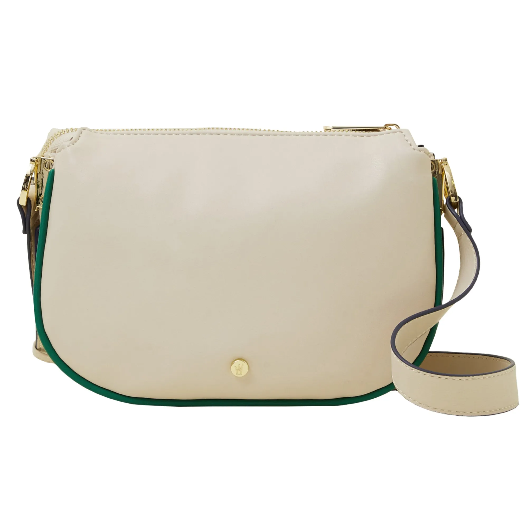 Accessorize London Women's Cream Colour Piping Sling Bag