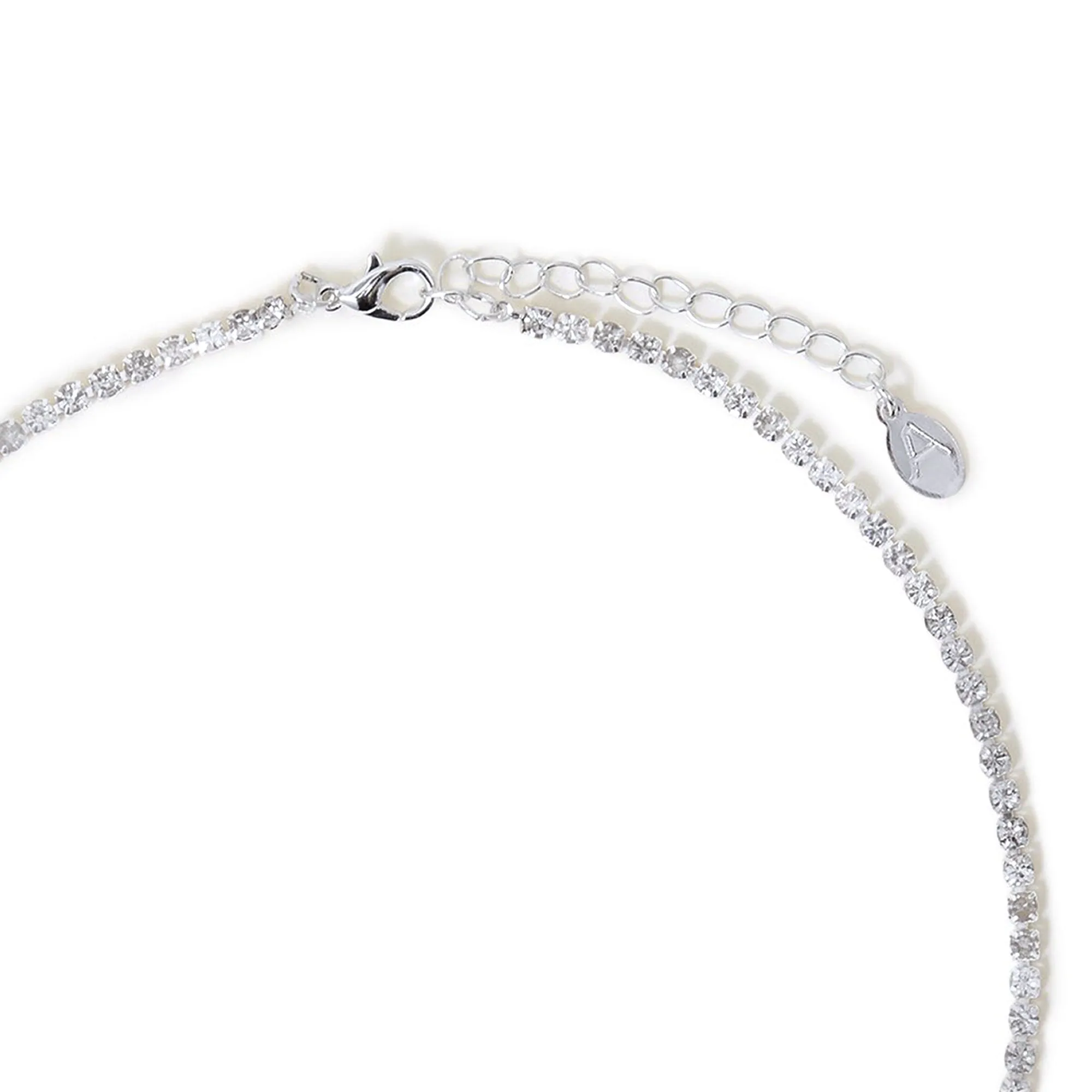 Accessorize London Women's Silver Crystal Tennis Necklace