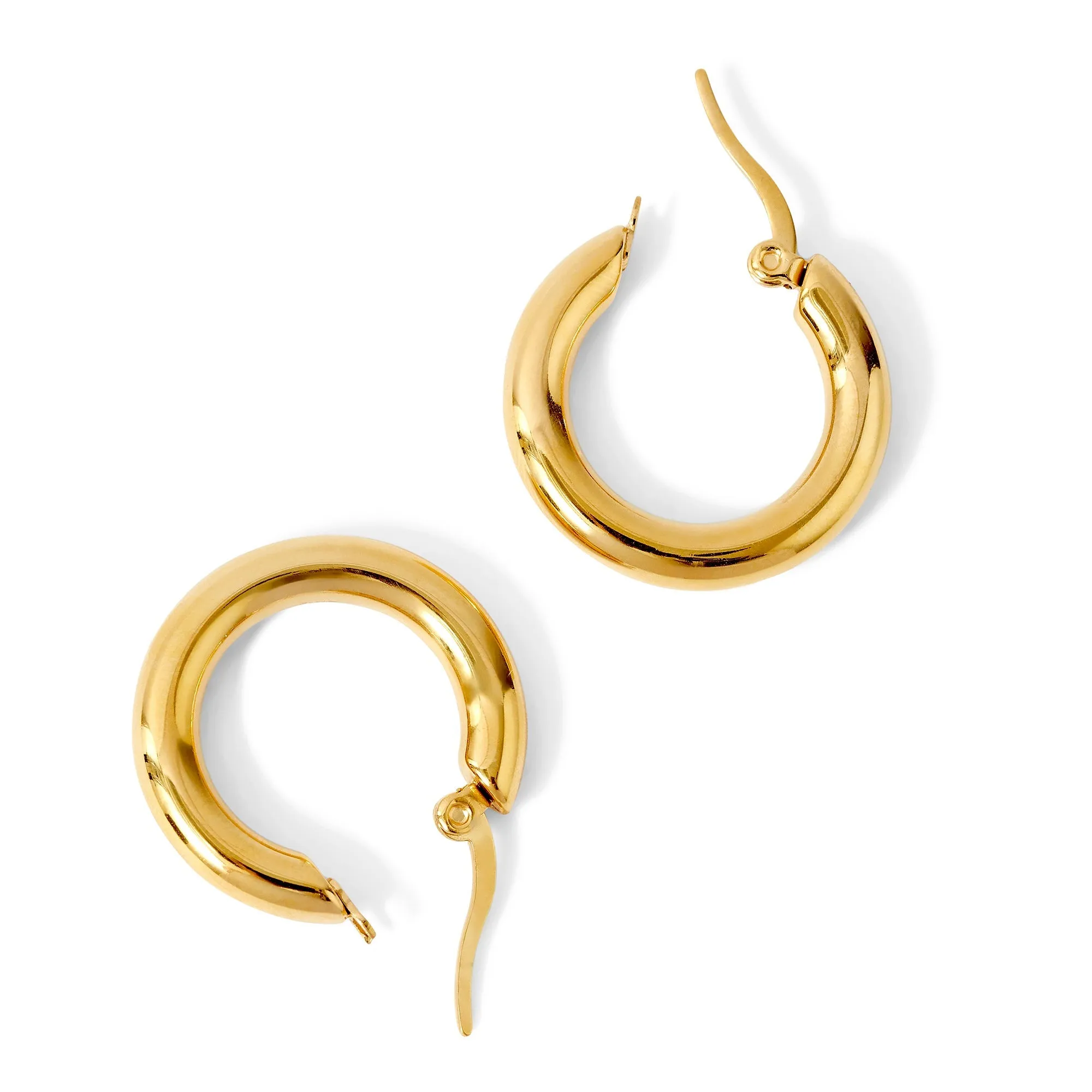 Accessorize London Women's Water Proof Gold Small Chunky Hoop Earrings