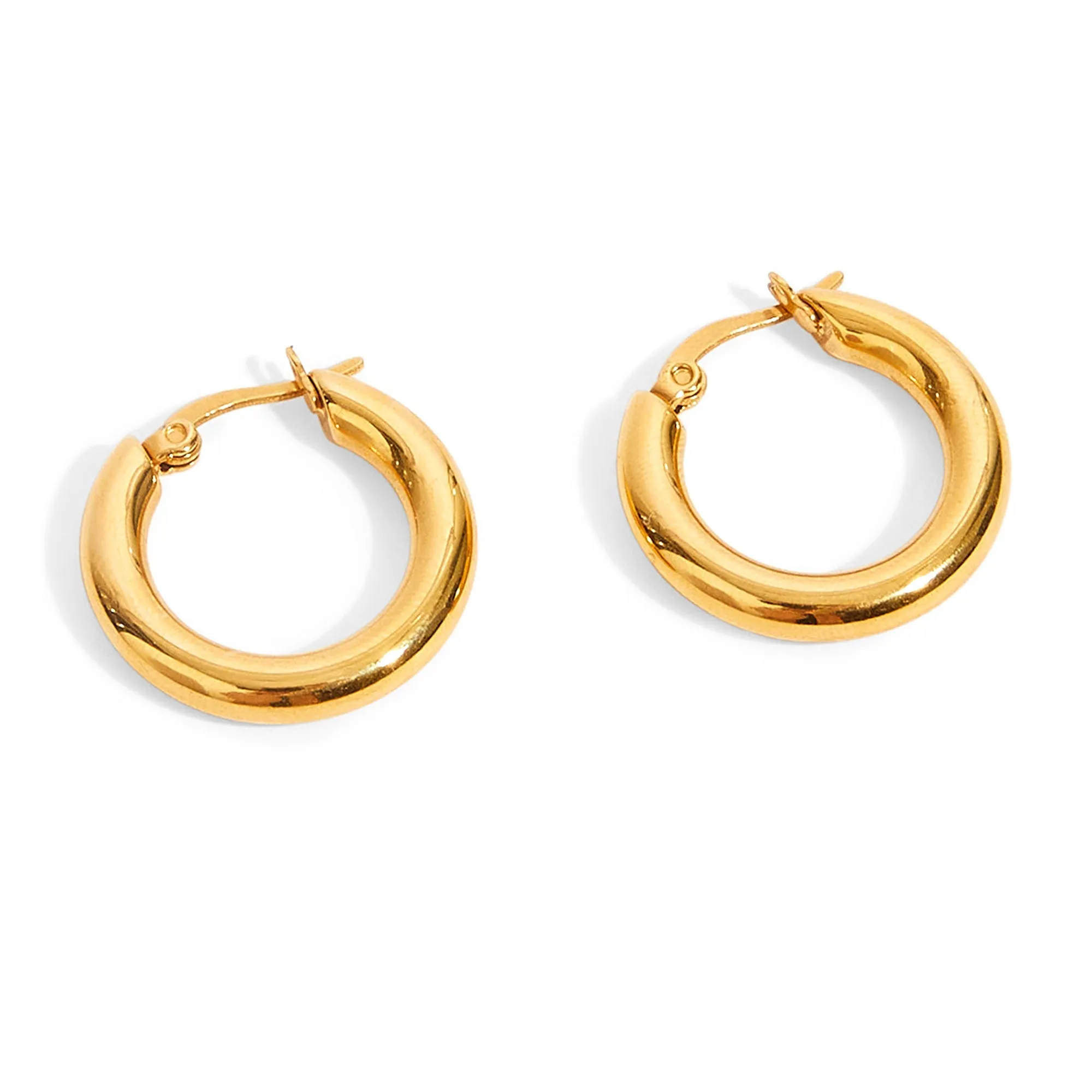 Accessorize London Women's Water Proof Gold Small Chunky Hoop Earrings