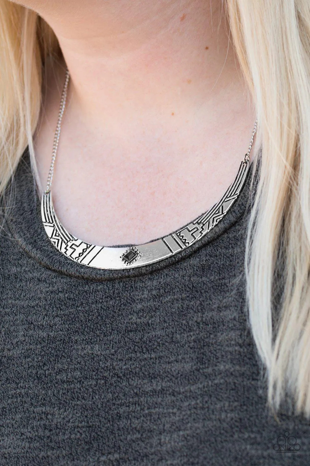 Arizona Adventure Silver and Black Necklace - Paparazzi Accessories