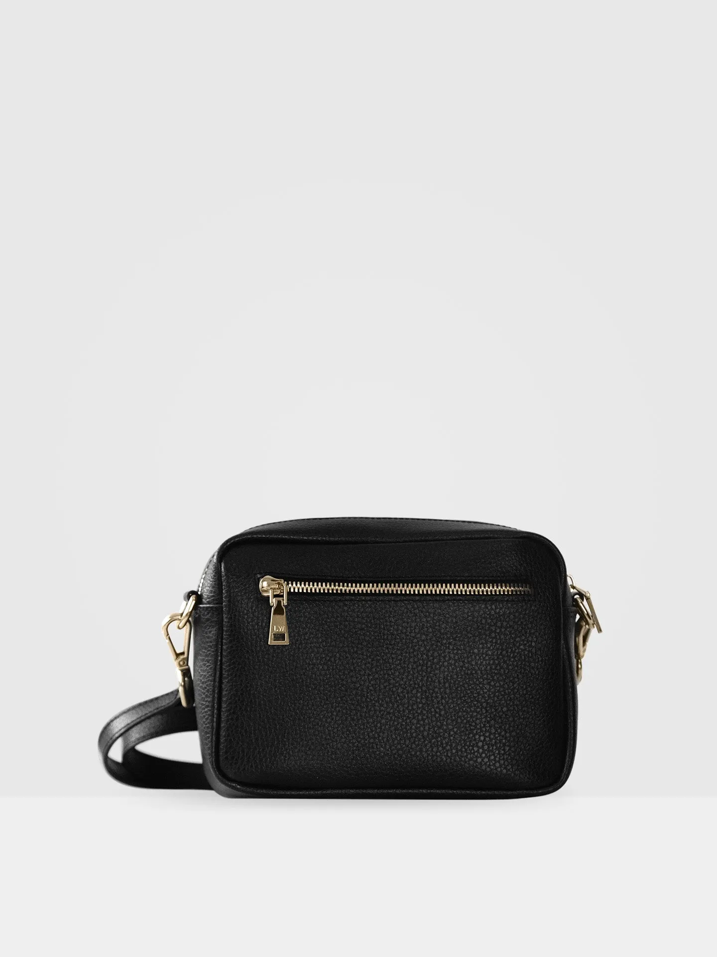 Aster MIRUM Leather Vegan Crossbody Bag | Black & Gold