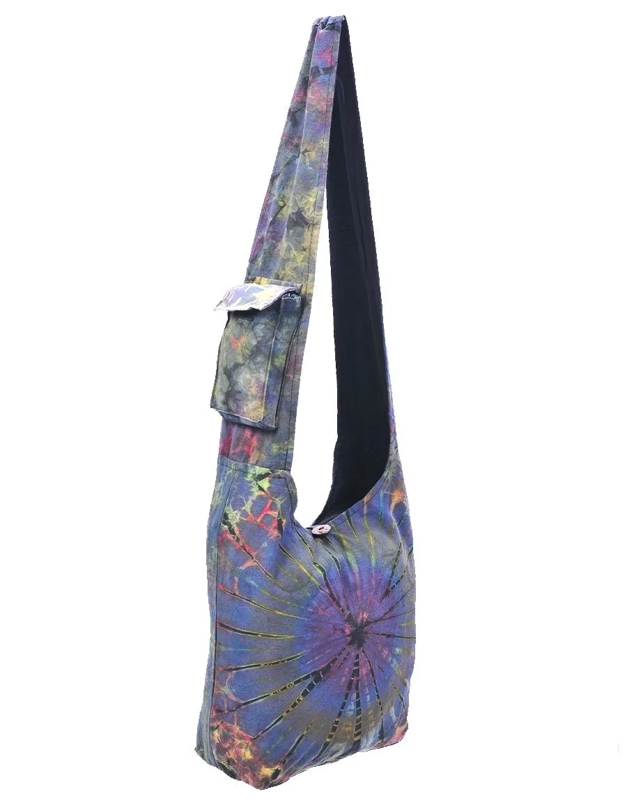 Bag - Blue Tie Dye Cotton Hobo Bag