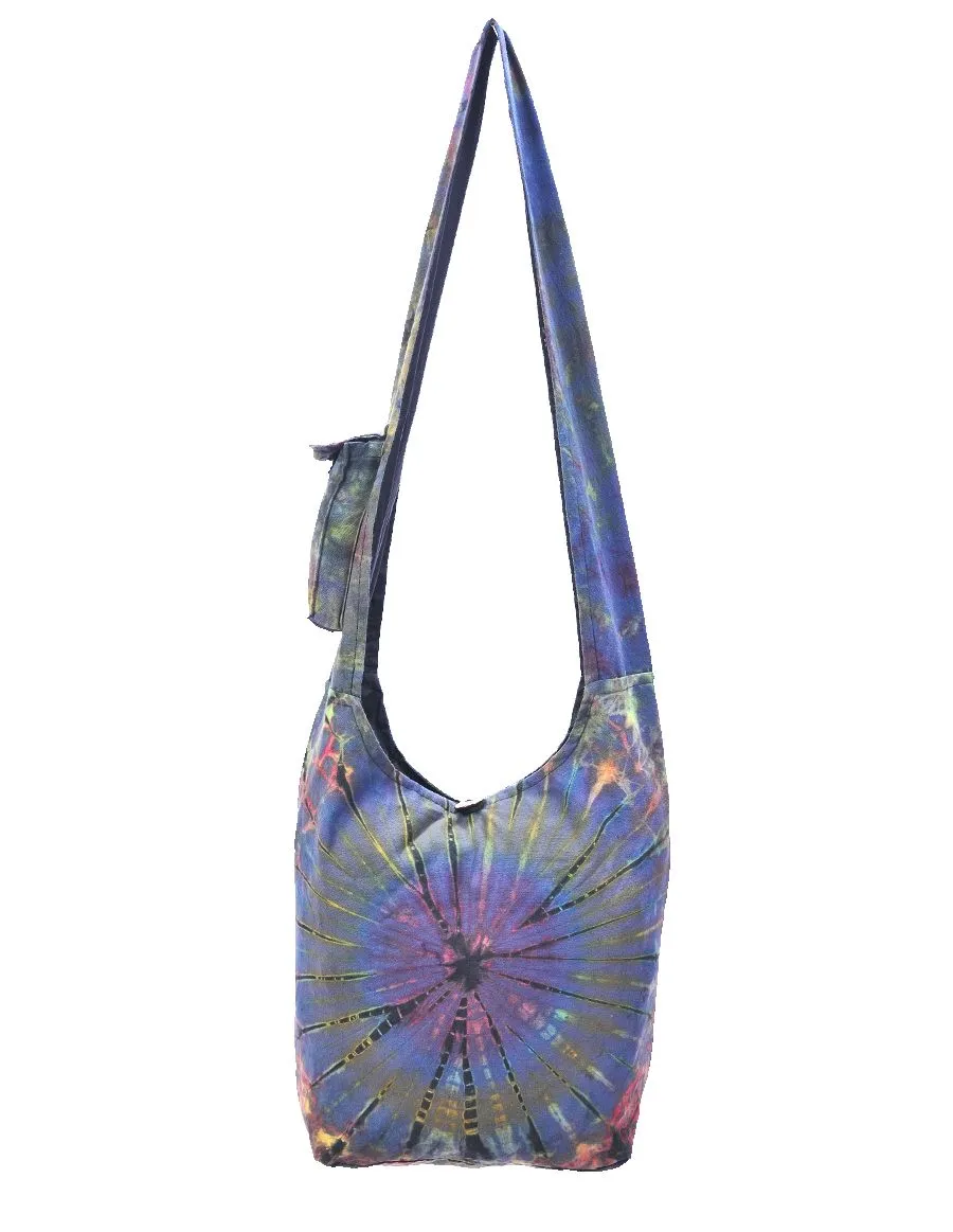 Bag - Blue Tie Dye Cotton Hobo Bag