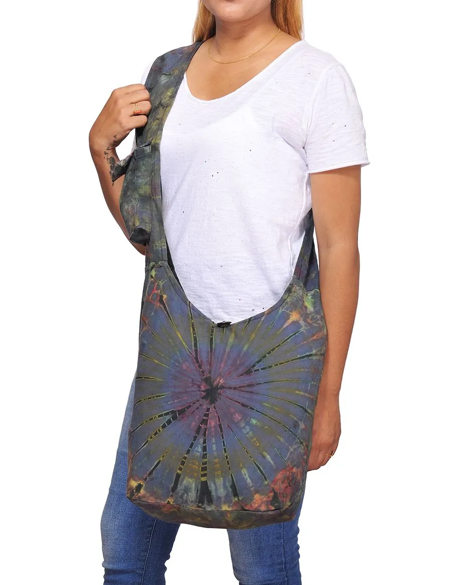 Bag - Blue Tie Dye Cotton Hobo Bag