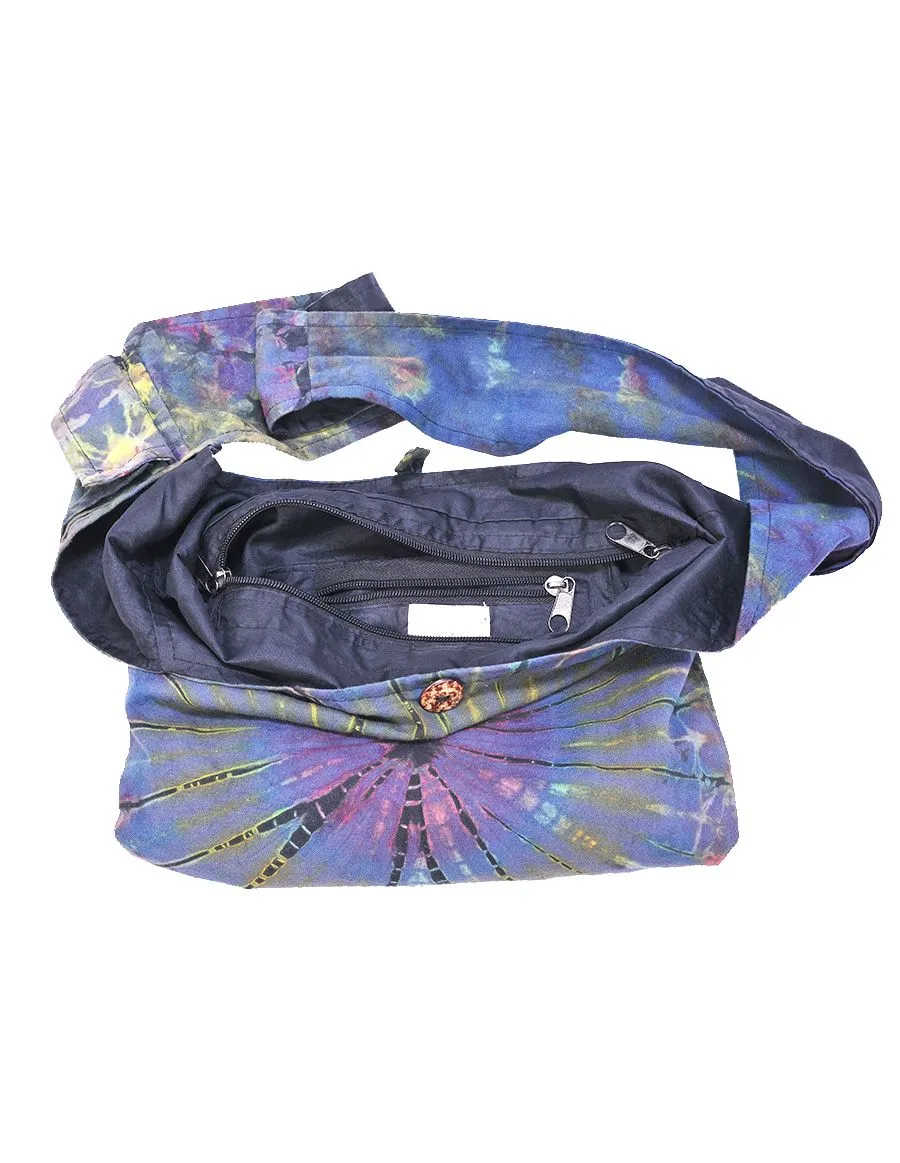 Bag - Blue Tie Dye Cotton Hobo Bag