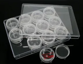 Bead Storage Organizers, (5 x 3-7/8) with 12 Screw-Lid Containers, 2.3cm across, tol1433