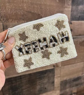 Beaded coin clutch