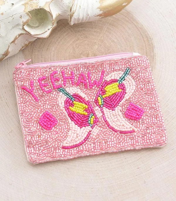 Beaded coin clutch