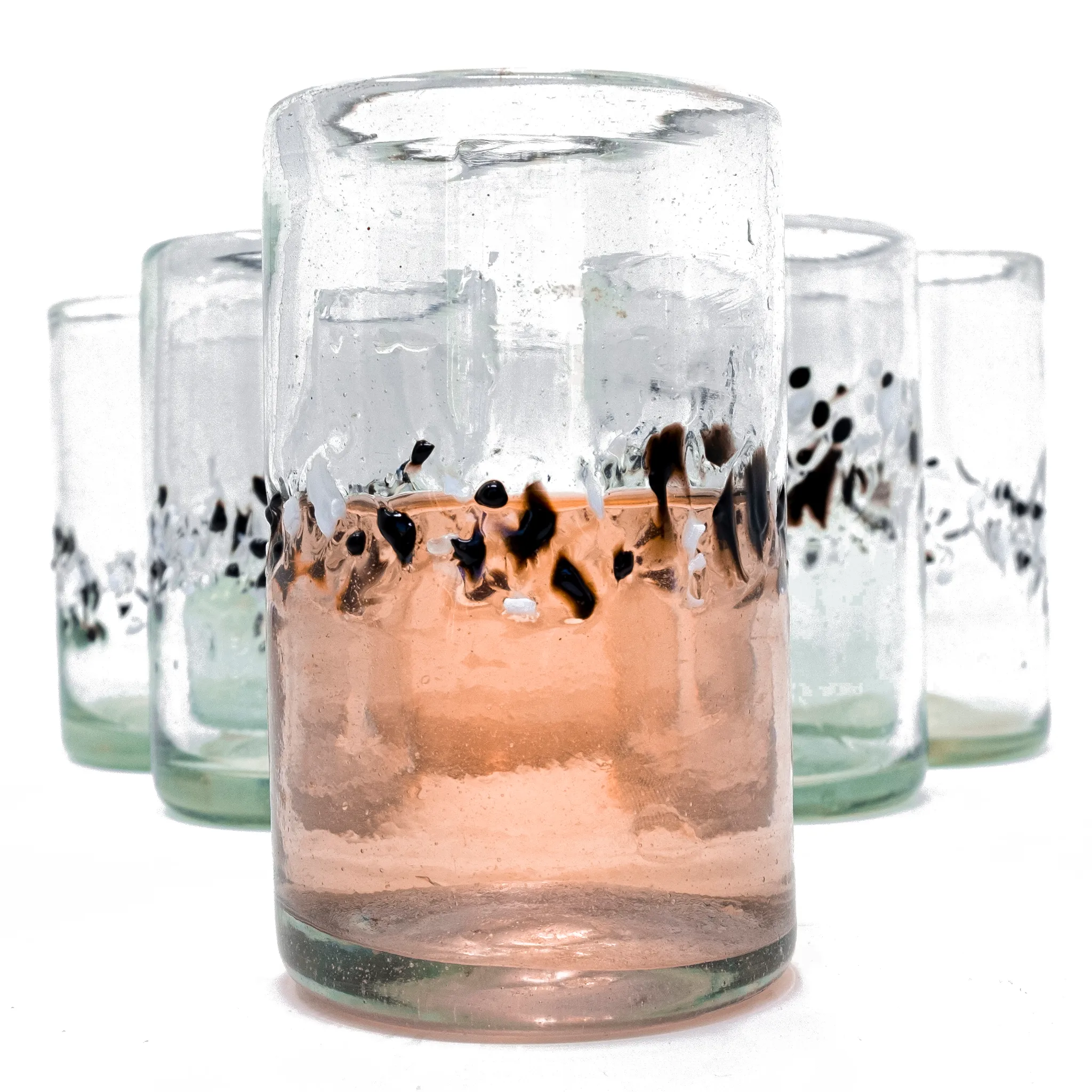 Black & White Pebble Handcrafted Original Tumbler - 16 oz - Set of 6