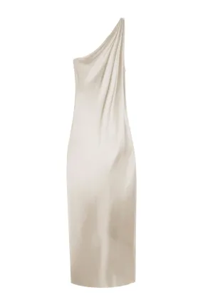 BM Single Shoulder Cone Dress - Limestone