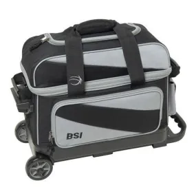 BSI 2 Ball Roller Bowling Bag Black Grey