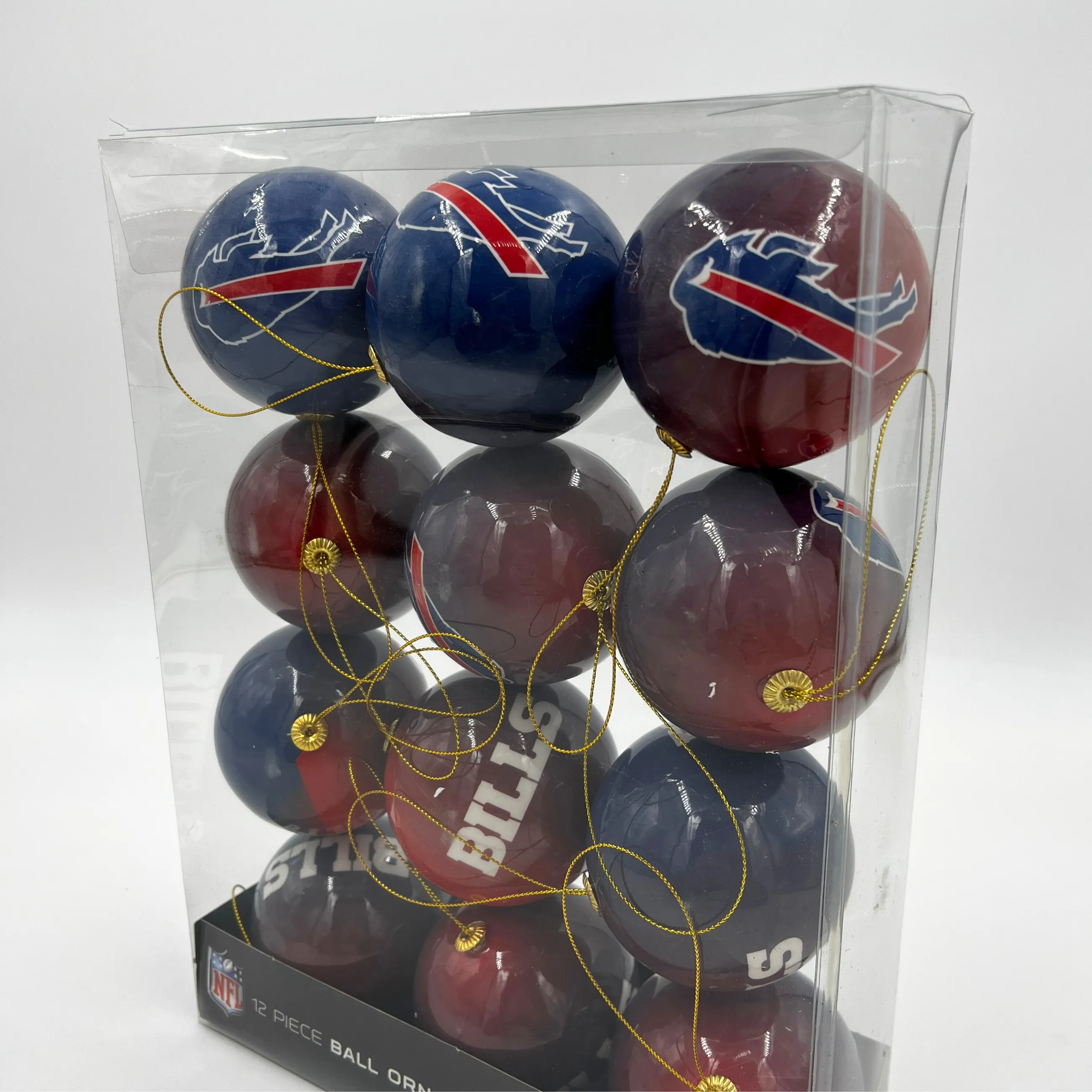 Buffalo Bills 12 Pack Ball Ornament Set