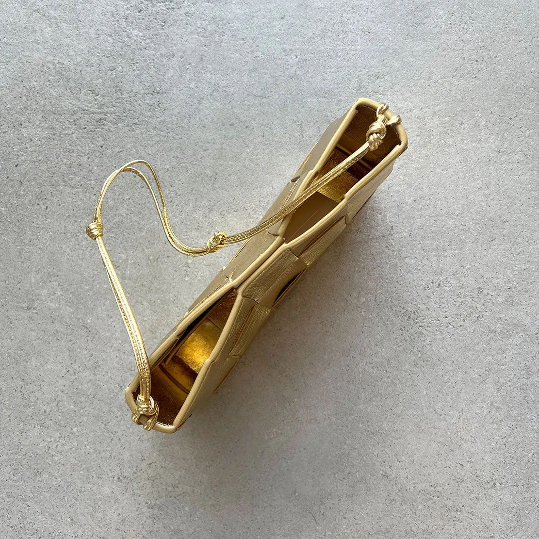 Cassette Pouch on Strap , Gold