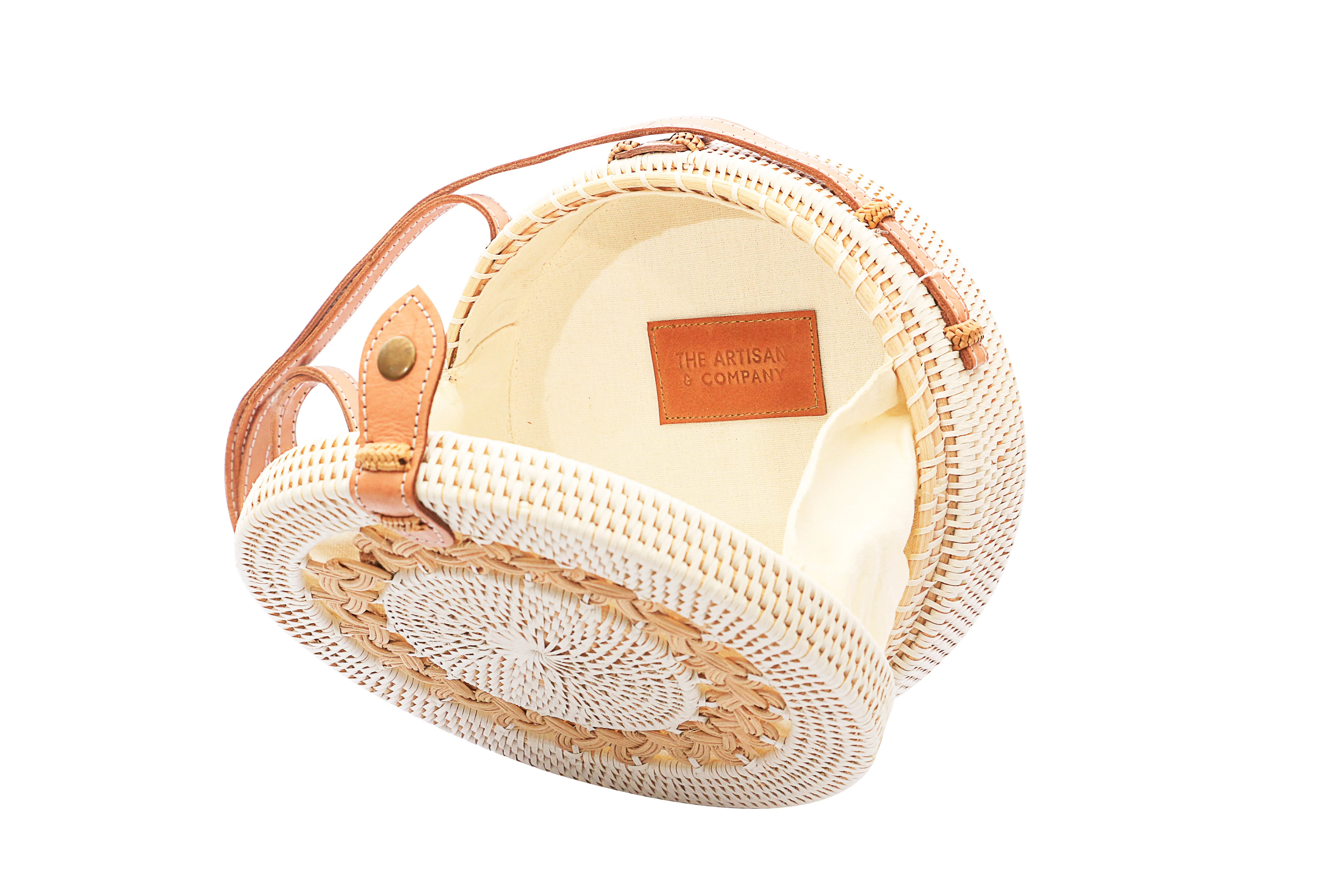 Classic Round Rattan Crossbody Bag