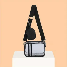 Clear Crossbody Bag With Coin Purse (Stadium Bag)