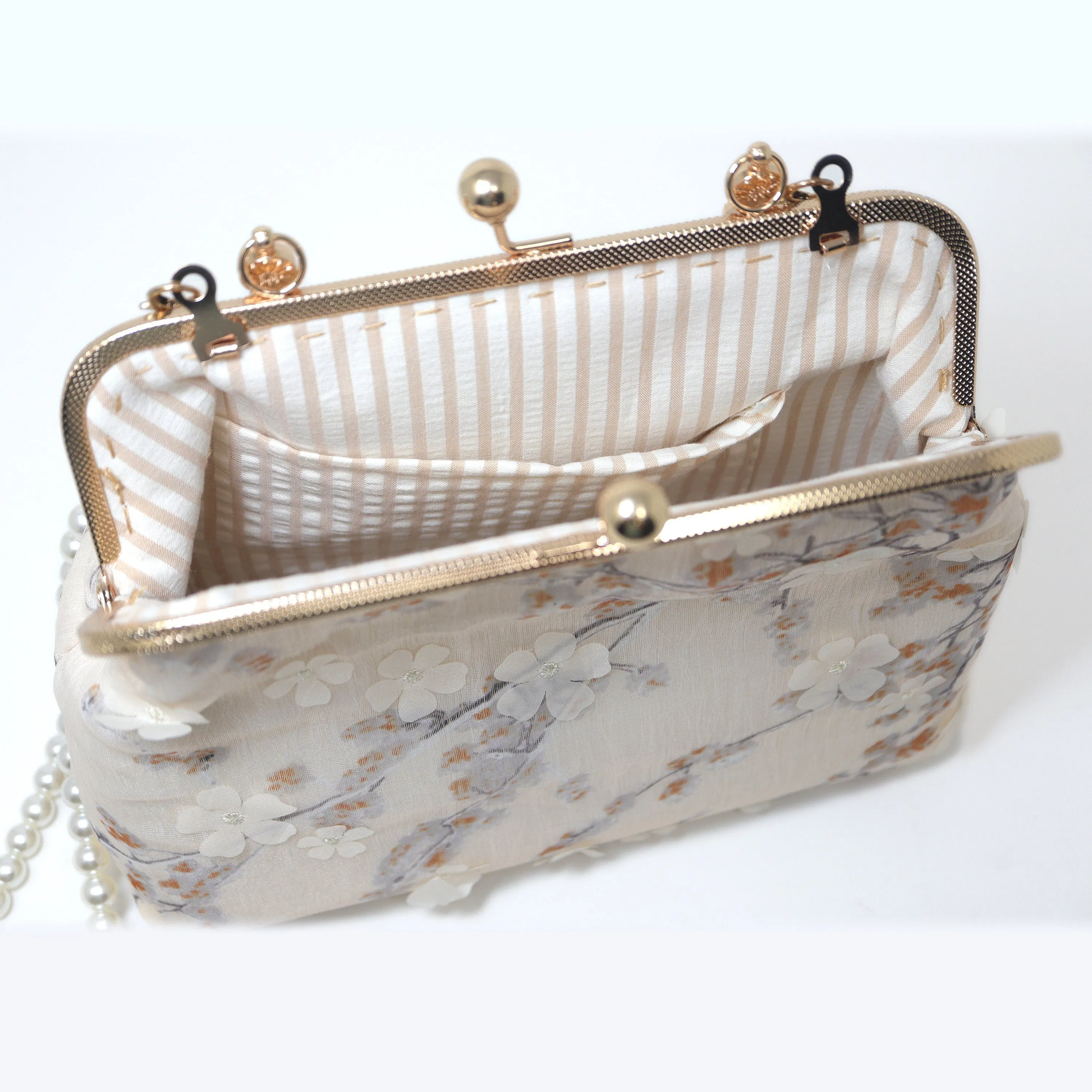 Cream Beige Cherry Blossom Lace Floral Wedding Bag, Statement Bag, Evening Clutch, Wedding Clutch, Bridal Clutch, White Cross Body Bag