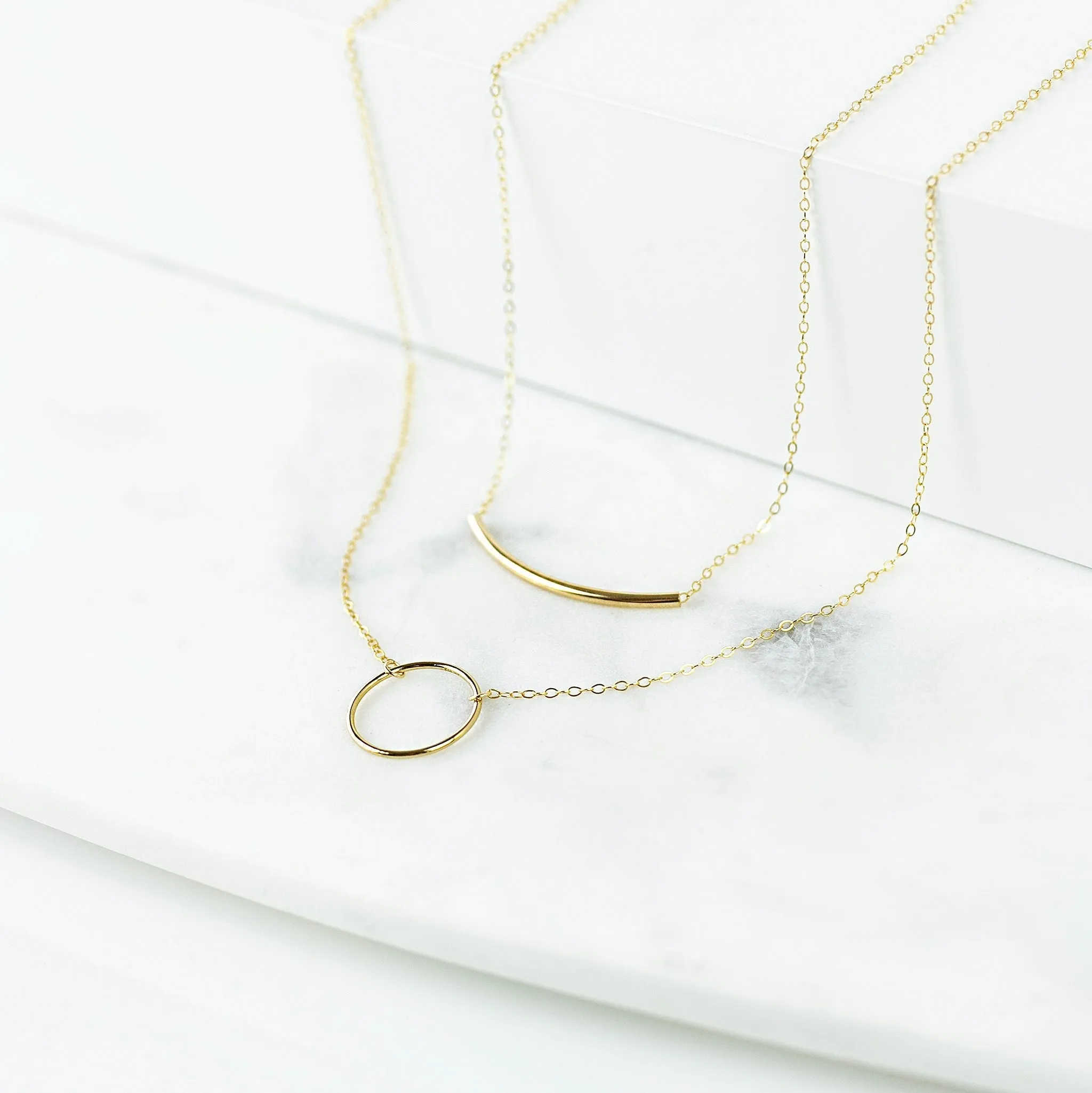 Crescent   Arc Necklace Layering Set