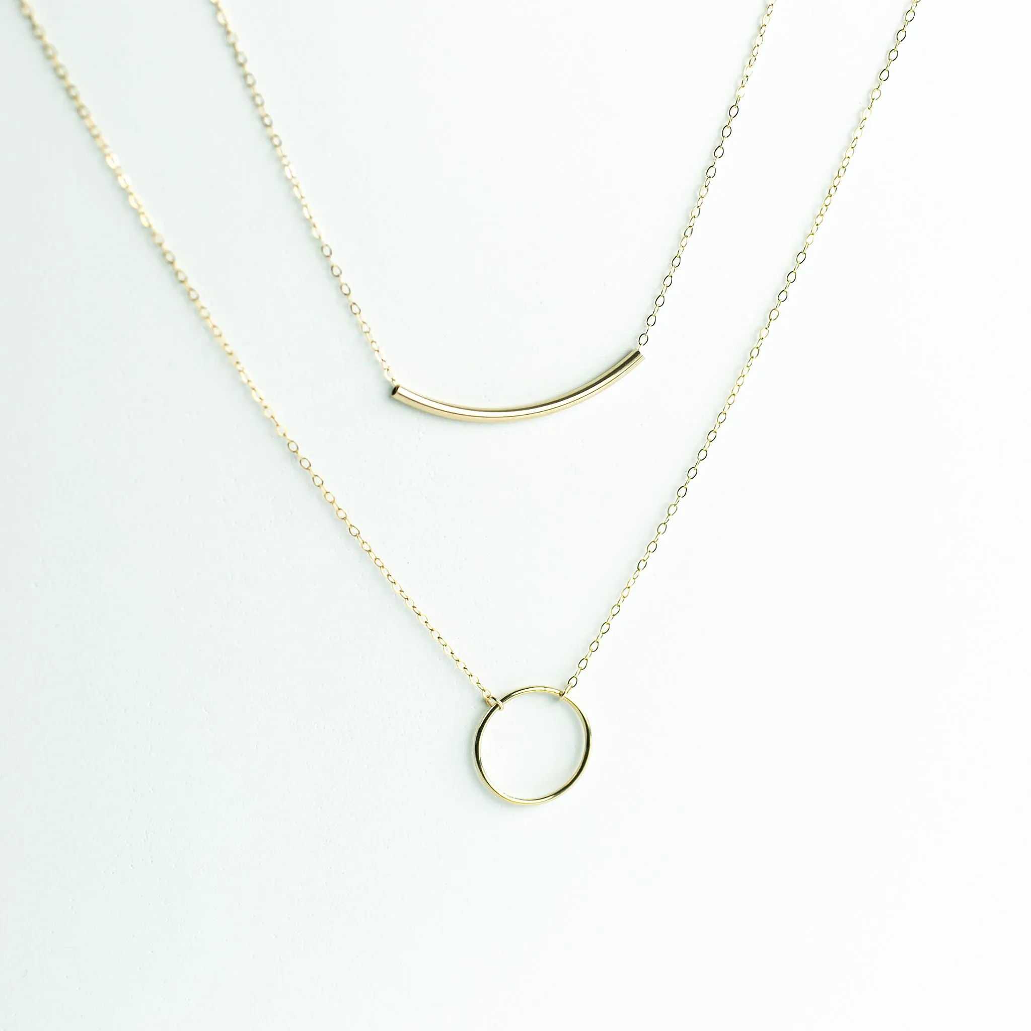 Crescent   Arc Necklace Layering Set