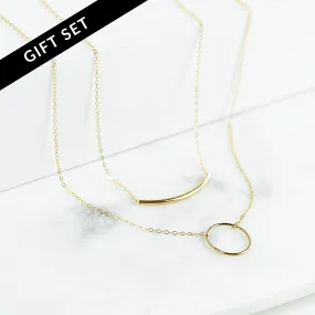 Crescent   Arc Necklace Layering Set