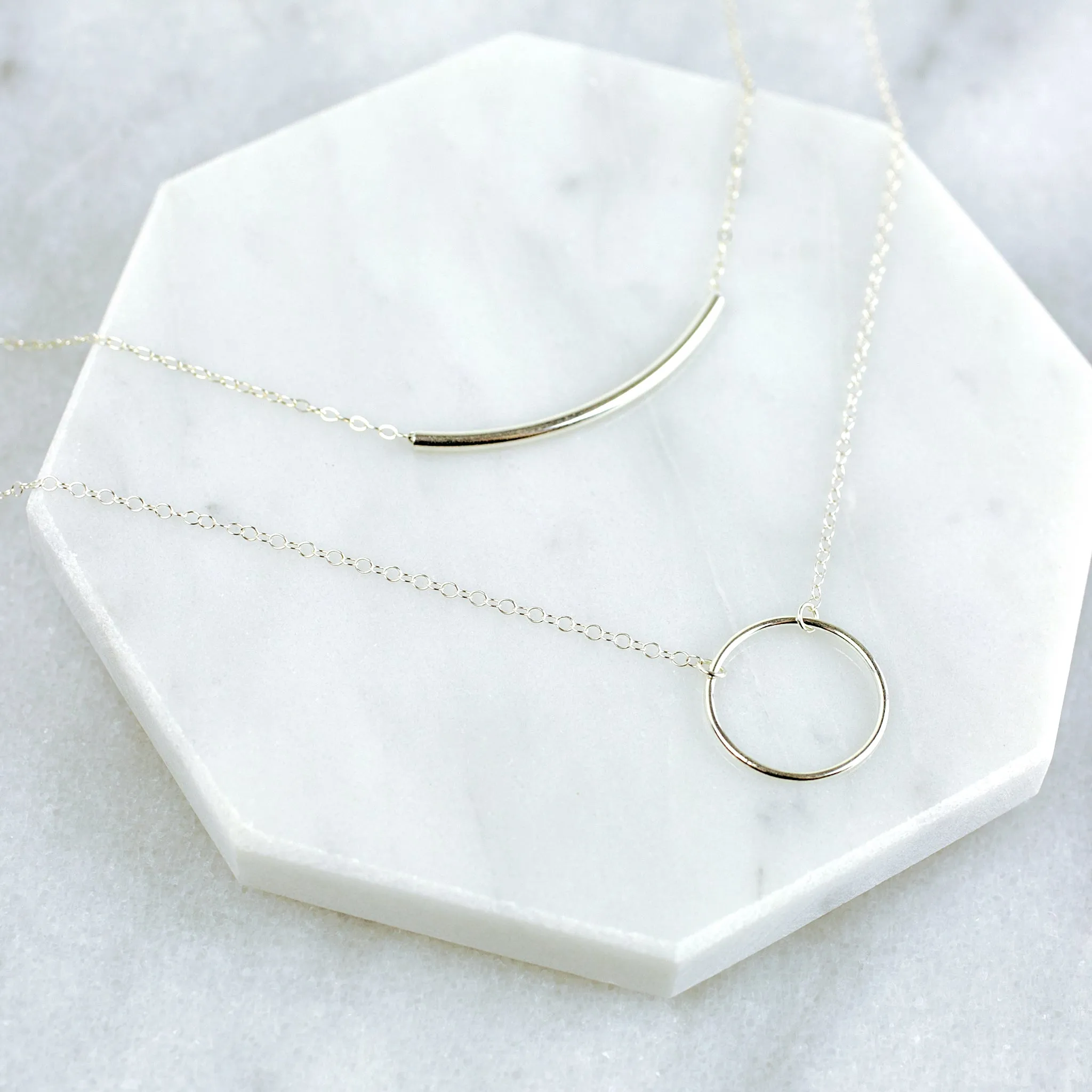 Crescent   Arc Necklace Layering Set