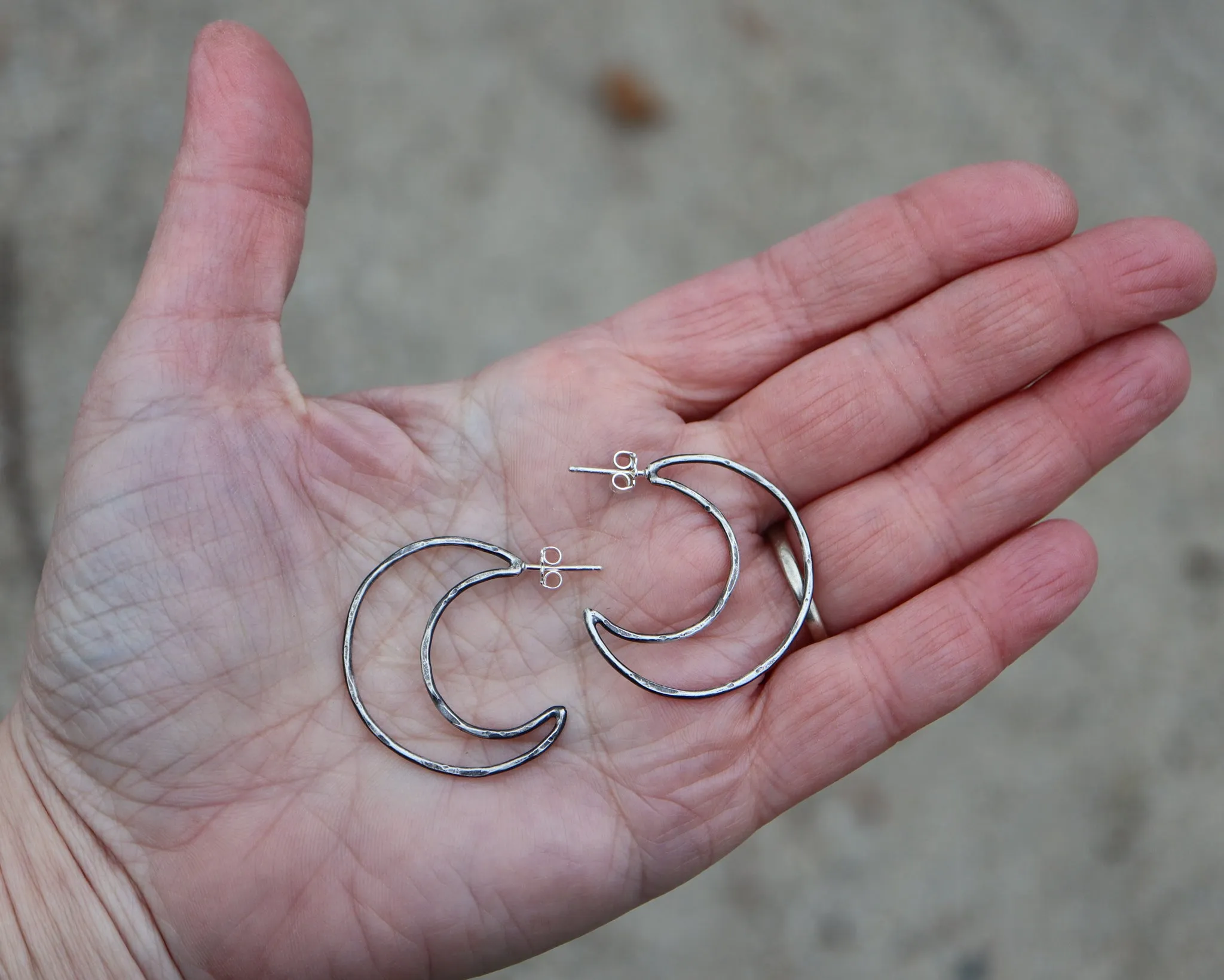 Crescent Moon Hoops