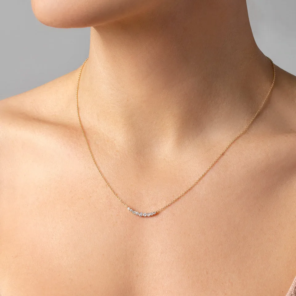 Crescent Necklace - White Diamond