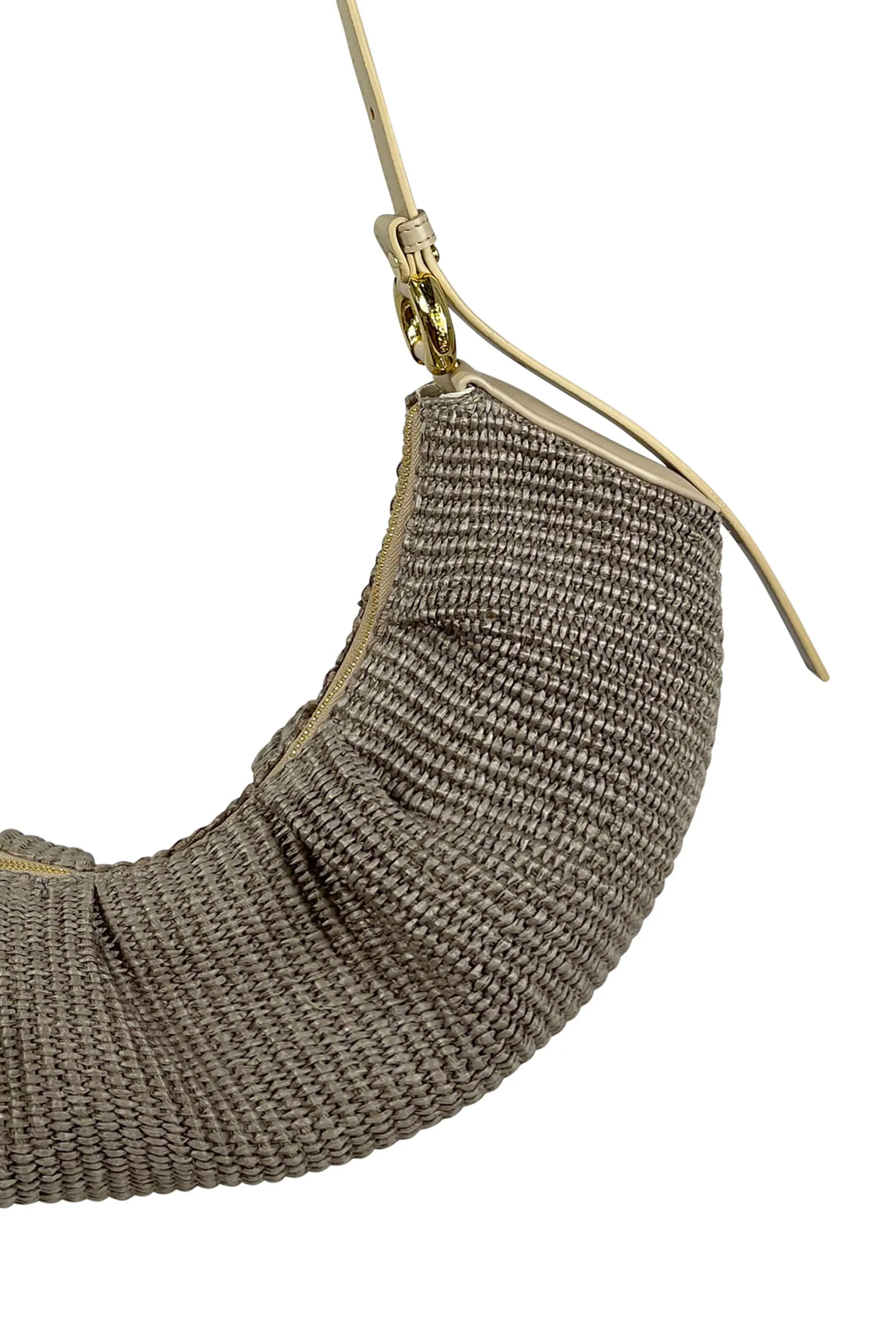 Crisali Straw Shoulder Bag in Cashmere