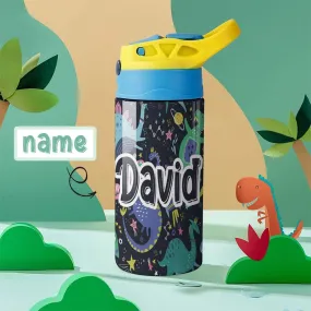 Custom Name Personalised Illustration Stainless Steel Kids Drink Bottles 500ml Water Bottle