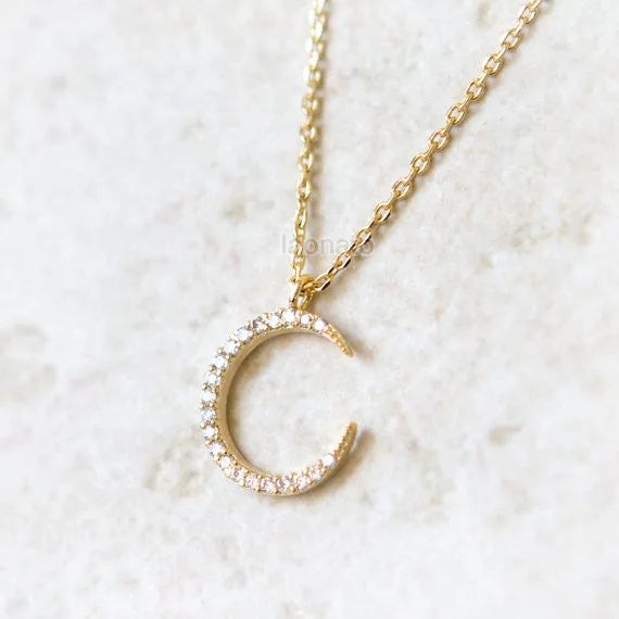 CZ Crescent moon Necklace