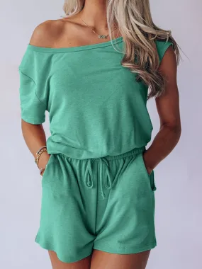 Davie Single Shoulder Short Sleeve Romper