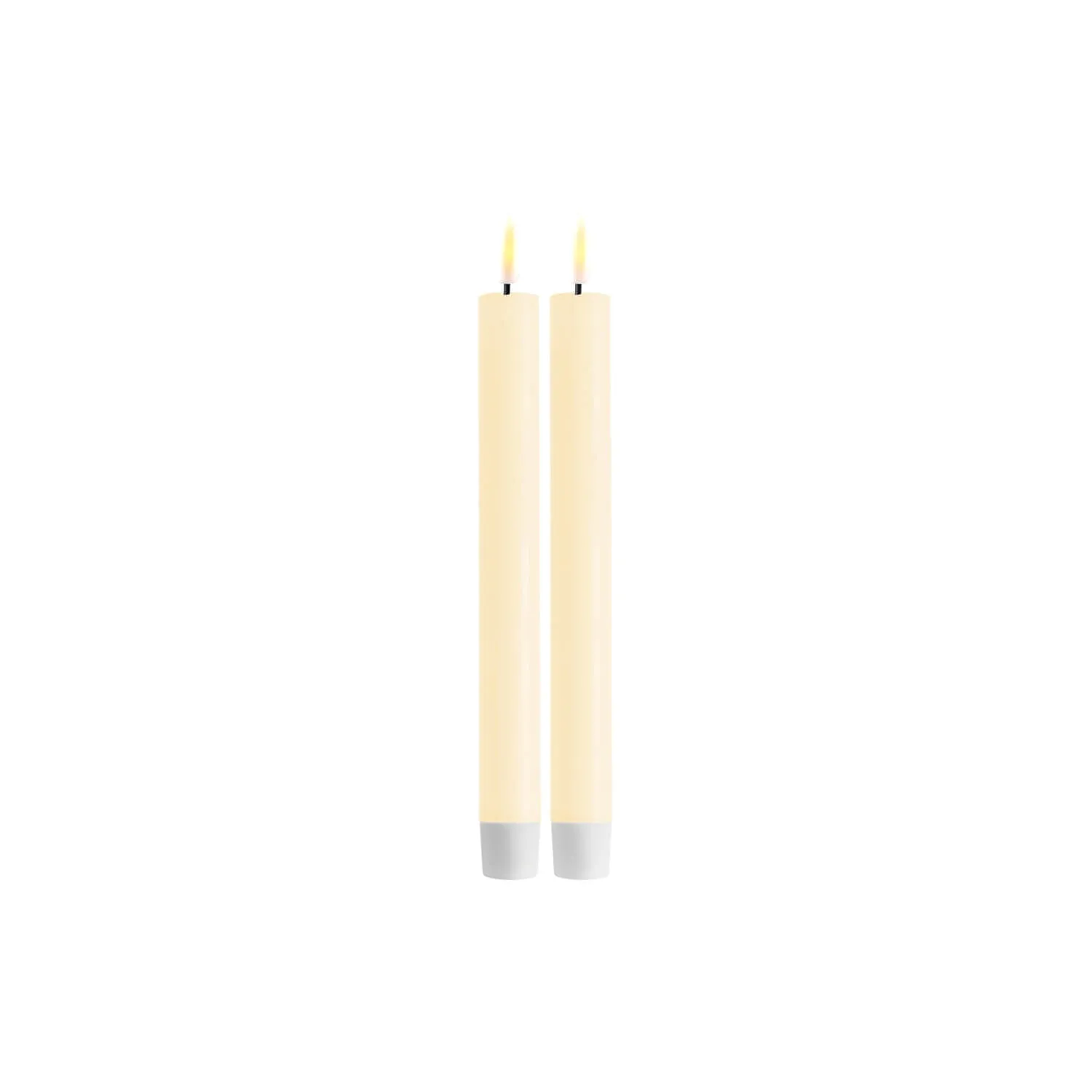 Deluxe 2-Piece LED Dinner Candle 2.2cm x 24cm - Cream