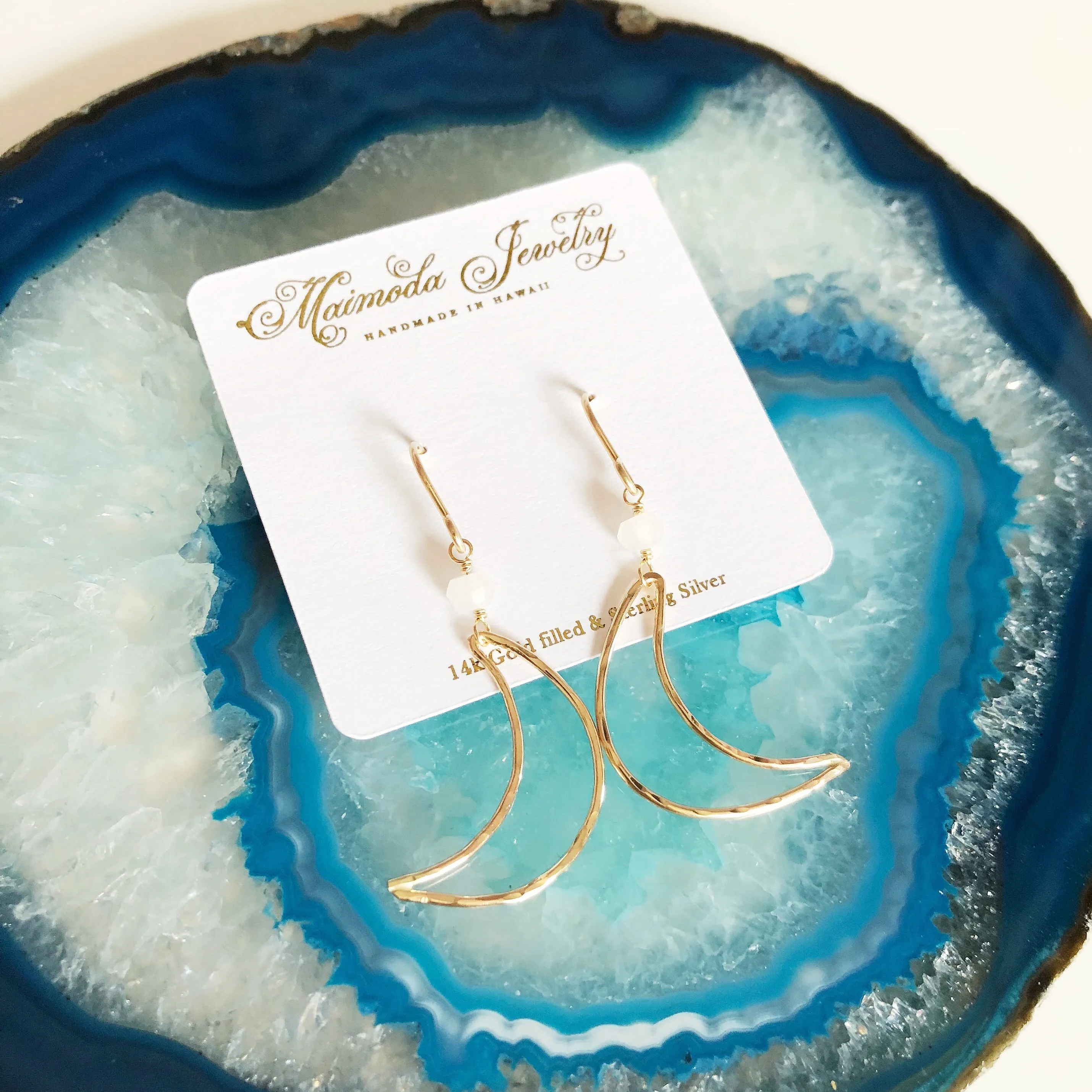 Earrings LUNA - moonstone (E477)