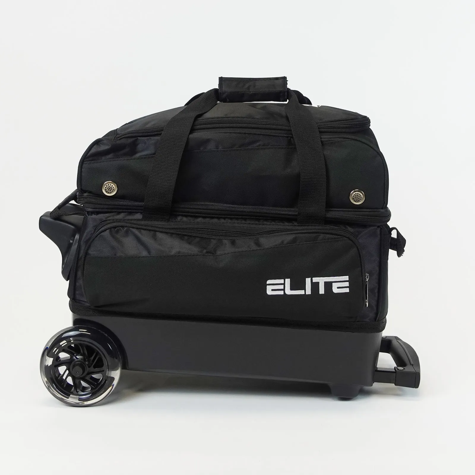 ELITE Deluxe Double Roller Bowling Bag Black