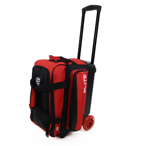 ELITE Deluxe Double Roller Bowling Bag Red