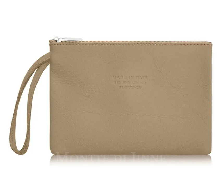 Fabucci Taupe  Leather Wristlet Purse