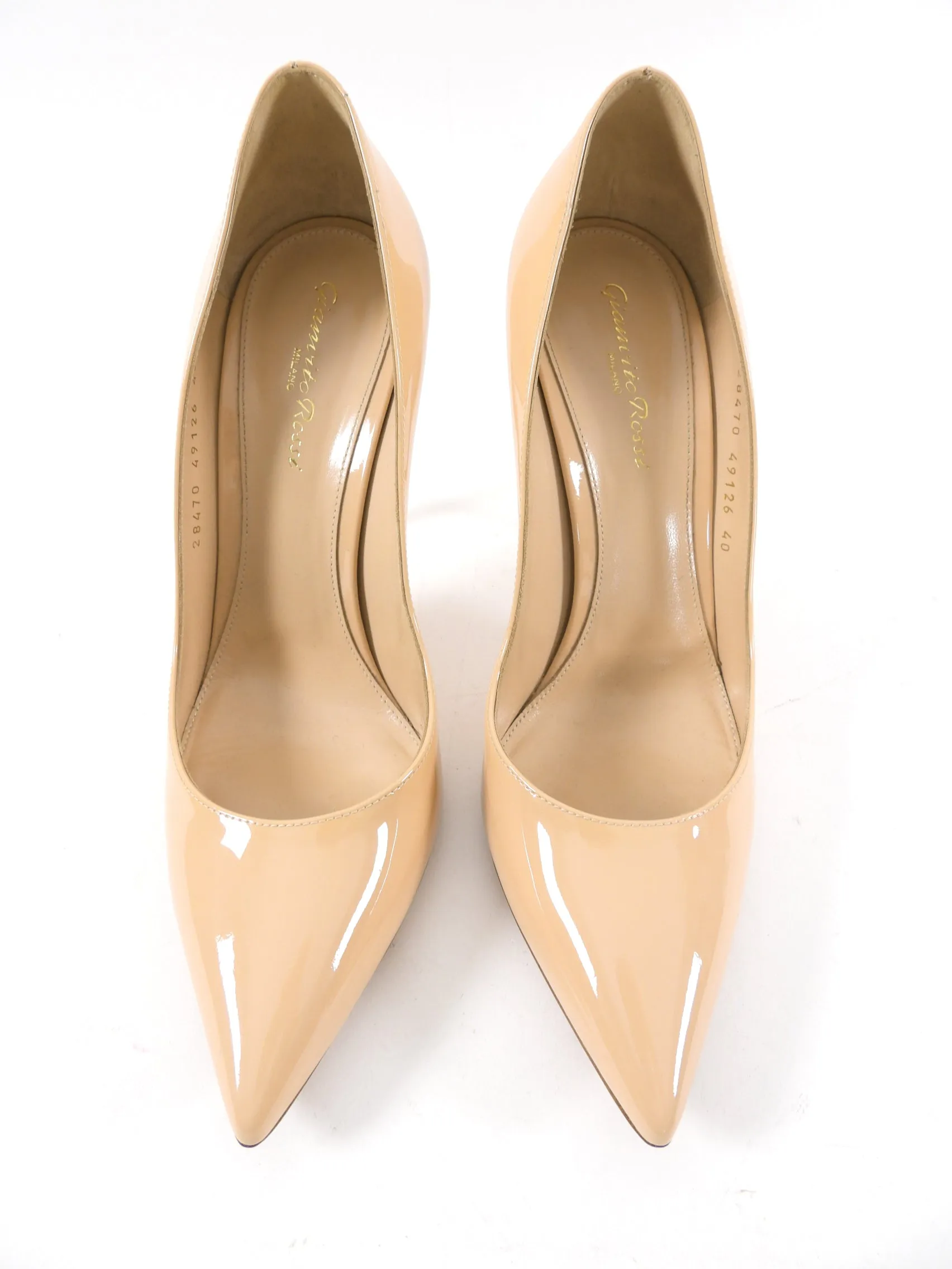 Gianvito Rossi Gianvito 105 Nude Beige Patent Leather Pumps - 40