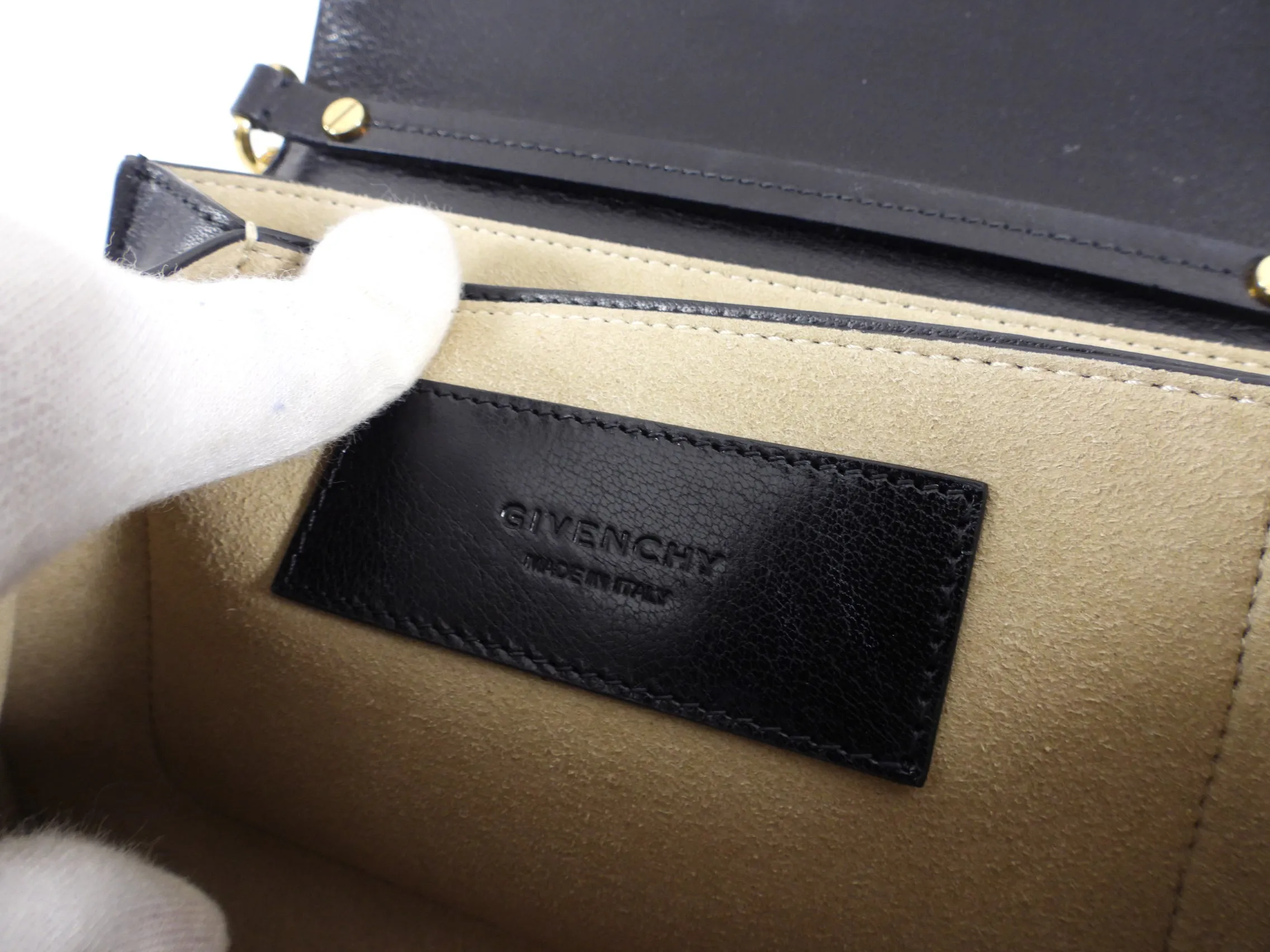 Givenchy GV3 Small Goat and Toile Crossbody Bag