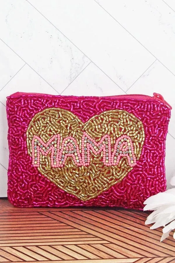 GOLD MAMA beaded clutch