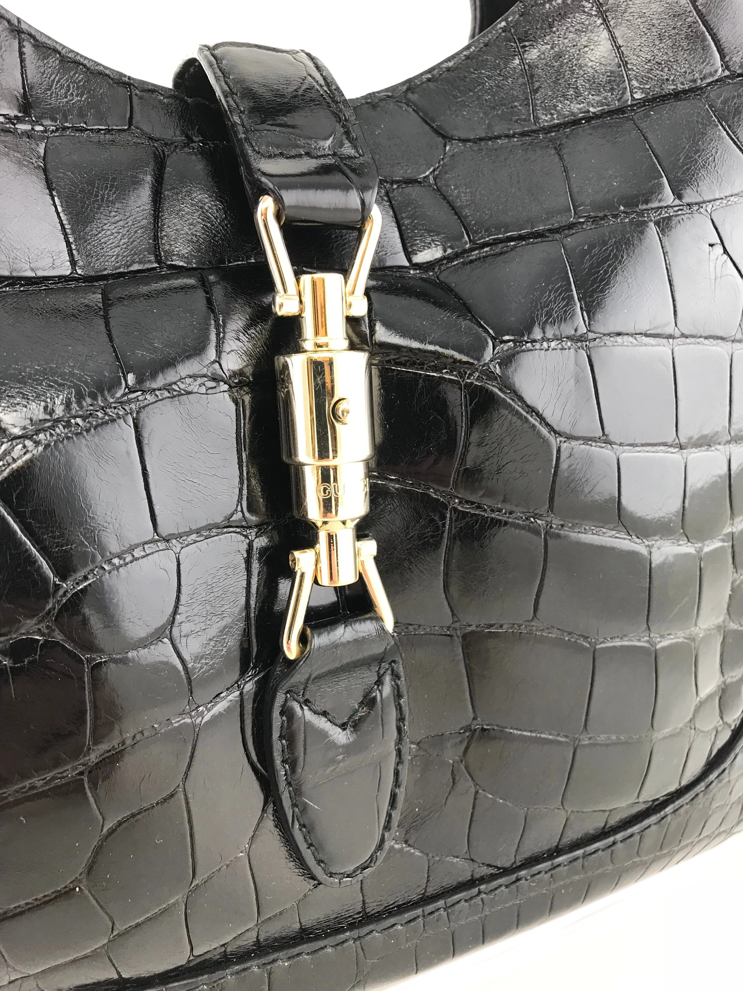 Gucci Crocodile Jackie O Hobo Bag