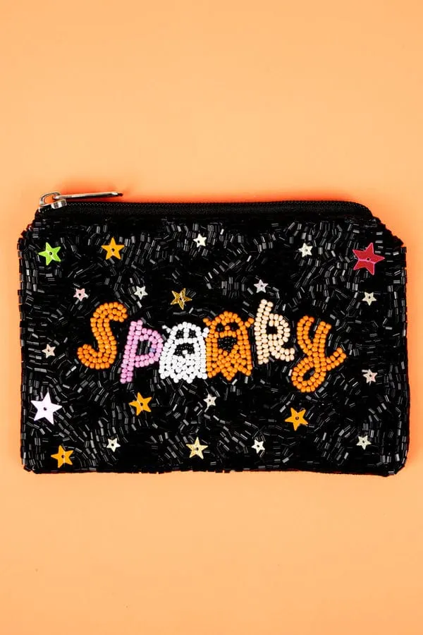 Halloween  beaded coin clutch