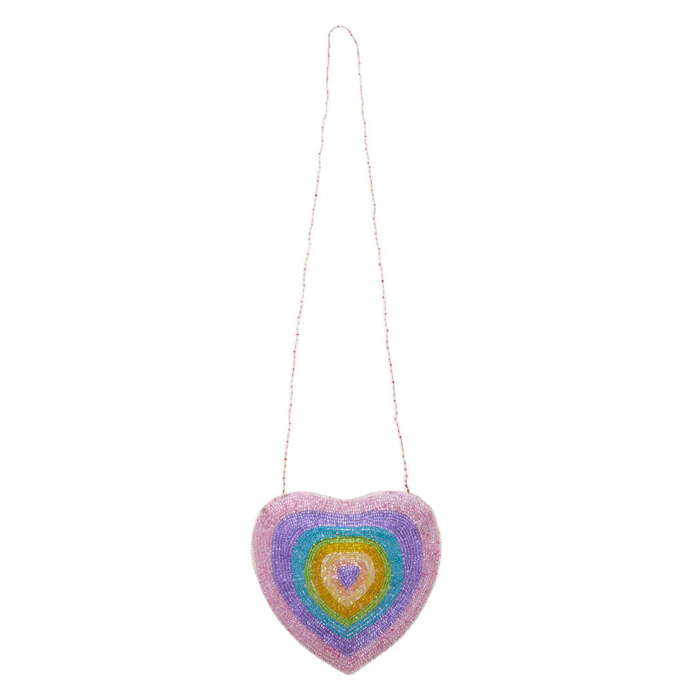 Heart Beaded Mini Crossbody Bag